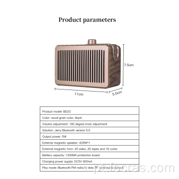 Palestrante Retro Bluetooth sem fio Alto -falante vintage